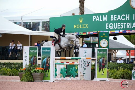 Carrasca Z and Taylor Flury competing at Winter Equestrian Festival in Wellington, FL | Photo Credit Sportfot